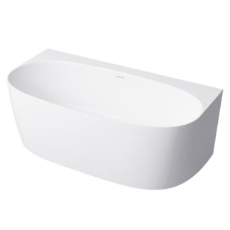 Turner Hastings Narva 158 x 86 MagnaCast Back To Wall Bath - Gloss White No Overflow