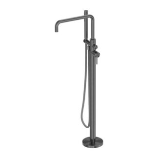 Nero Zen SS316L Freestanding Bath Mixer With Outdoor Shower Hose Graphite