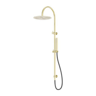 Nero Zen SS316L Twin Shower With Outdoor Shower Hose Brushed Gold