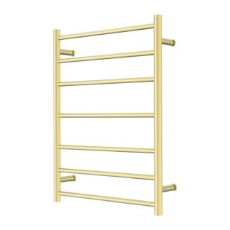 Nero Mecca 240V 7 Bar Heated Towel Ladder Brushed Gold