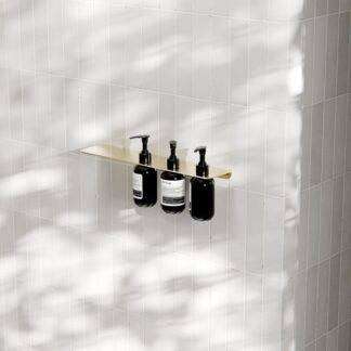 Nero Mecca Triple Soap Bottle Holder With Shelf Brushed Gold