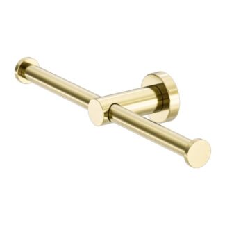 Nero Mecca Double Toilet Roll Holder Brushed Gold