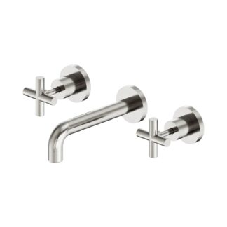 Nero X Plus Wall Basin Set 180mm Brushed Nickel