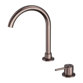 Nero Mecca Hob Basin Mixer Round Swivel Spout Brushed Bronze