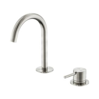Nero Mecca Hob Basin Mixer Set Arc Spout Brushed Nickel