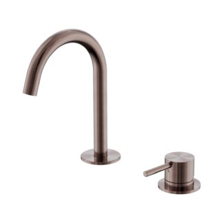 Nero Mecca Hob Basin Mixer Set Arc Spout Brushed Bronze