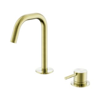 Nero Mecca Hob Basin Mixer Set Edge Spout Brushed Gold