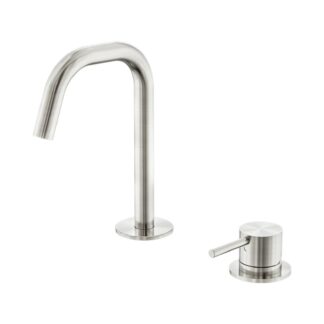 Nero Mecca Hob Basin Mixer Set Edge Spout Brushed Nickel