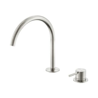 Nero Mecca Hob Bath/Kitchen Mixer Set Arc Spout Brushed Nickel