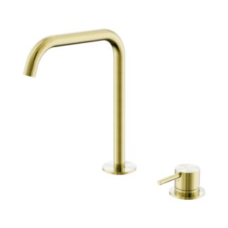Nero Mecca Hob Bath/Kitchen Mixer Set Edge Spout Brushed Gold