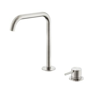 Nero Mecca Hob Bath/Kitchen Mixer Set Edge Spout Brushed Nickel