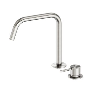 Nero Mecca Hob Bath/Kitchen Mixer Set Edge Spout II Brushed Nickel