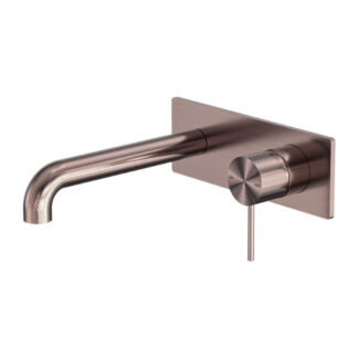 Nero Mecca Wall Basin/Bath Mixer 185mm Brushed Bronze