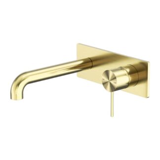Nero Mecca Wall Basin/Bath Mixer 260mm Brushed Gold