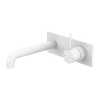 Nero Mecca Wall Basin/Bath Mixer Handle Up 230mm Matte White