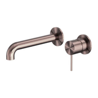 Nero Mecca Wall Basin/Bath Mixer Separate Back Plate 120mm Brushed Bronze