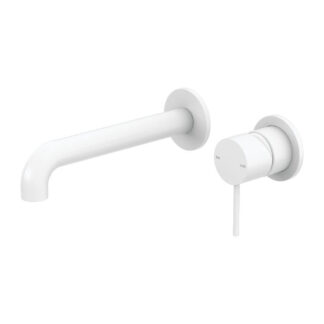 Nero Mecca Wall Basin/Bath Mixer Separate Back Plate 160mm Matte White