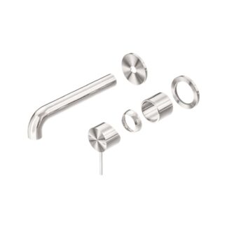 Nero Mecca Wall Basin/Bath Mixer Separate Back Plate 160 Trim Kits Only Brushed Nickel