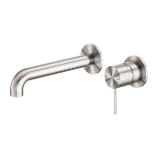 Nero Mecca Wall Basin/Bath Mixer Separate Back Plate 260mm Brushed Nickel