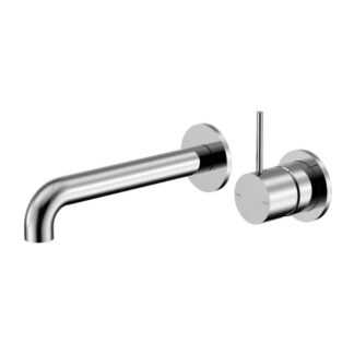 Nero Mecca Wall Basin/Bath Mixer Separate Back Plate Handle Up 260mm Chrome