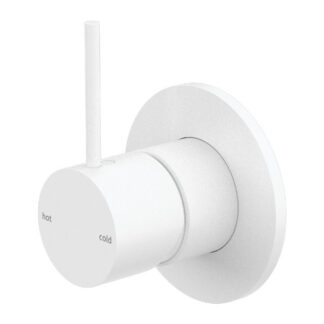 Nero Mecca Shower Mixer Handle Up 80mm Plate Matte White