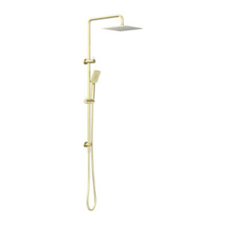 Nero Square Project Twin Shower Brushed Gold