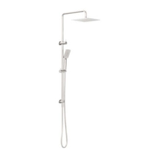 Nero Square Project Twin Shower Brushed Nickel