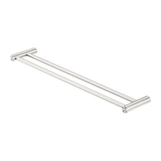 Nero New Mecca Double Towel Rail 600mm Brushed Nickel