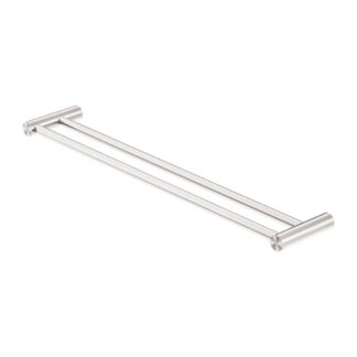 Nero New Mecca Double Towel Rail 800mm Brushed Nickel