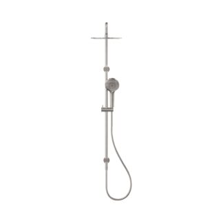 Nero Round Twin Shower Brushed Nickel