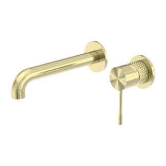 Nero Opal Wall Basin/Bath Mixer Separate Back Plate 260mm Brushed Gold