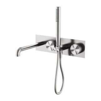 Nero Opal Progressive Shower System With Spout 230mm Brushed Nickel
