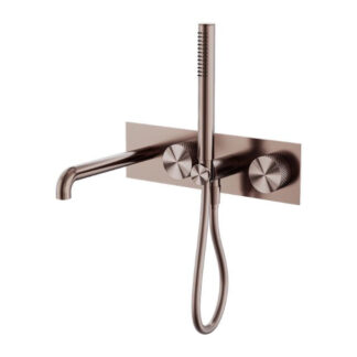 Nero Opal Progressive Shower System With Spout 230mm Brushed Bronze