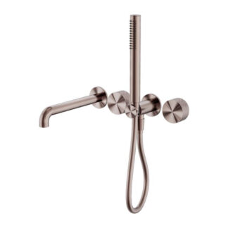 Nero Opal Progressive Shower System Separate Plate With Spout 230mm Brushed Bronze