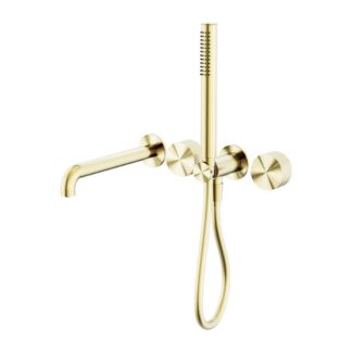 Nero Opal Progressive Shower System Separate Plate With Spout 250mm Brushed Gold