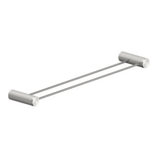 Nero Opal Double Towel Rail 800mm Brushed Nickel