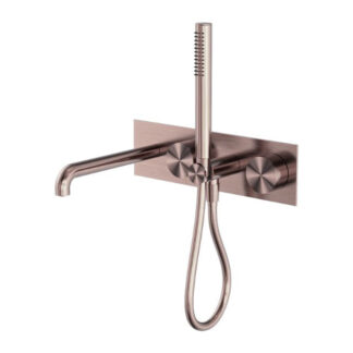 Nero Kara Progressive Shower System With Spout 230mm Brushed Bronze