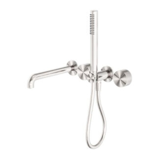 Nero Kara Progressive Shower System Separate Plate With Spout 250mm Brushed Nickel