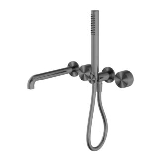 Nero Kara Progressive Shower System Separate Plate With Spout 250mm Gun Metal