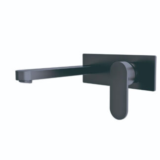 Nero Ecco Wall Basin/Bath Mixer Matte Black