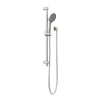 Nero Round Metal Project Rail Shower Brushed Nickel