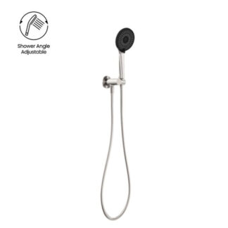 Nero Project Round Shower on Bracket 4 Star Rating Brushed Nickel