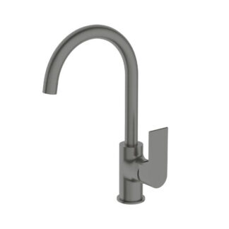 Nero Bianca Kitchen Mixer Gooseneck Spout Gun Metal