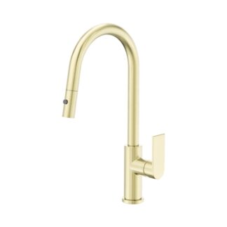 Nero Bianca Pull Out Sink Mixer With Vegie Spray Function Brushed Gold