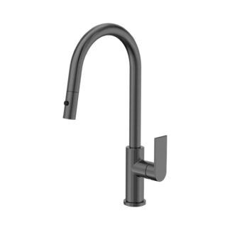 Nero Bianca Pull Out Sink Mixer With Vegie Spray Function Gun Metal