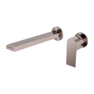 Nero Bianca Wall Basin/Bath Mixer Separate Back Plate 230mm Brushed Bronze