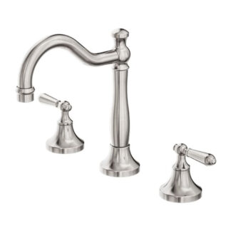Nero York Basin Set With Metal Lever Brushed Nickel