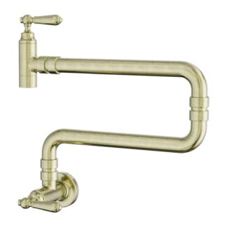 Nero York Wall Mounted Pot Filler Aged Brass