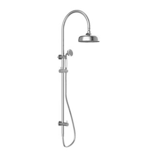 Nero York Twin Shower With White Porcelain Hand Shower Chrome