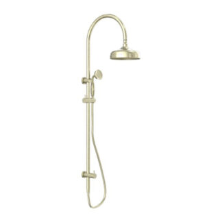 Nero York Twin Shower With Metal Hand Shower Aged Brass